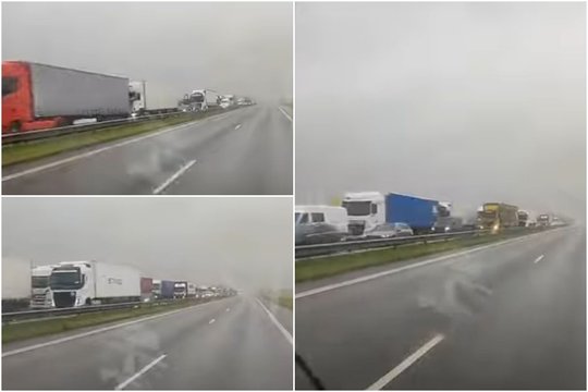 Lyjant lietui Kaune pasipylė avarijos: A5 kelyje – didelė spūstis