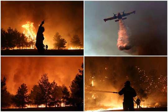 Tarsi iš pragaro gelmių: kadruose – Graikiją apėmę siaubingi gaisrai