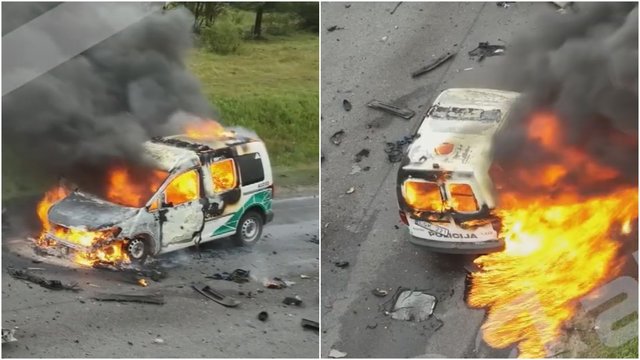 Susišaudymo vieta Alytaus rajone iš arti: nufilmavo, kas liko iš automobilių
