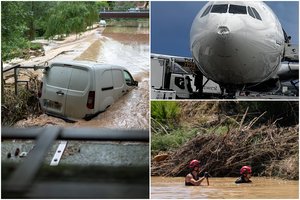 Turistų mylimą Barseloną nusiaubė stichija: kruša apgadino skrendantį lėktuvą, potvynis užtvindė namus ir ligoninę