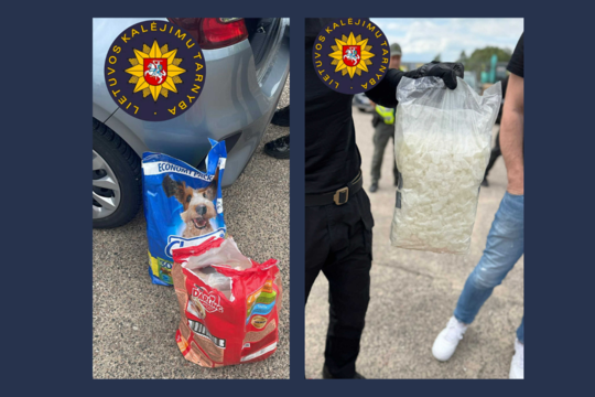 Kalėjimų tarnybos pareigūnai, padedami pasieniečių, sulaikė apie 21 kg kvaišalų - verteivos neteko pusės milijono eurų