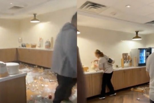 JAV atleista darbuotoja tiesiog įtūžo: suniokojo visą pusryčių stalą, kurį pati paruošė