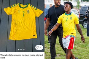 Gerbėjų Vilniuje nučiupti IShowSpeed marškinėliai – jau parduodami internete: užsiprašė neįtikėtinos sumos