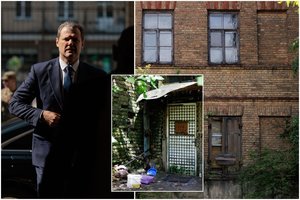 Paslaptingas G. Palucko butas Vilniaus centre: kas slepiasi už lentomis užkalto daugiabučio durų