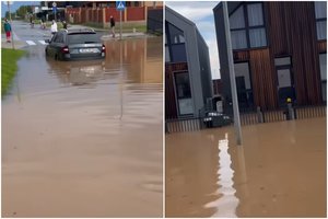 Po liūties Vilniaus gyvenvietėje – siaubingi vaizdai: skendo ir kiemai, ir rūsiai