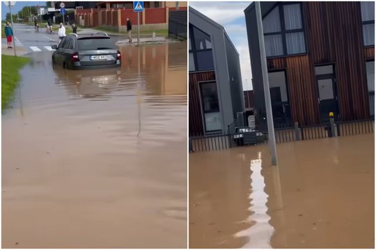 Po liūties Vilniaus gyvenvietėje – siaubingi vaizdai: skendo ir kiemai, ir rūsiai