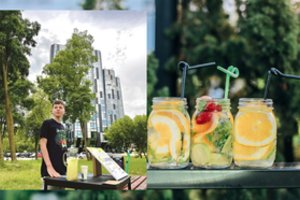 Karštomis dienomis prie tako Kaune pamatysite neįprastą vaizdą – 12-ametis Kasparas čia stovi ne šiaip sau