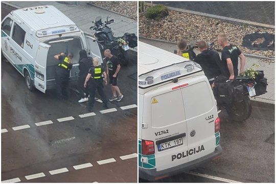 Per liūtį už pakarpos Vilniaus centre sugautas motociklininkas buvo girtas – gresia iki metų kalėjimo