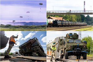 Pasižiūrėkite: karinėse pratybose iškart išbandytas judėjimas geležinkeliais, oru ir keliais