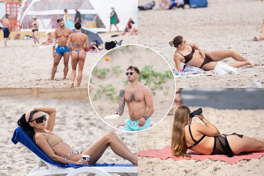 Saulės ištroškę poilsiautojai Palangoje apspito paplūdimį: demonstruoja treniruotus kūnus
