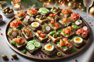 Šventiniai vieno kąsnio sumuštiniai – įspūdis svečiams per kelias minutes