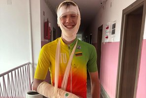 Kalnų dviratininko viltis Šiaurės Makedonijoje sudaužė per treniruotę patirta trauma