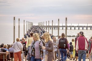 Įsižiebus naujiems šviestuvams Palanga nušvinta gintaro spalva