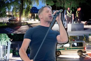 Prie E. Dragūno namų sulėkė tarnybos: moters automobilis rėžėsi į tvorą, kieme mėtė daiktus ir viską laužė