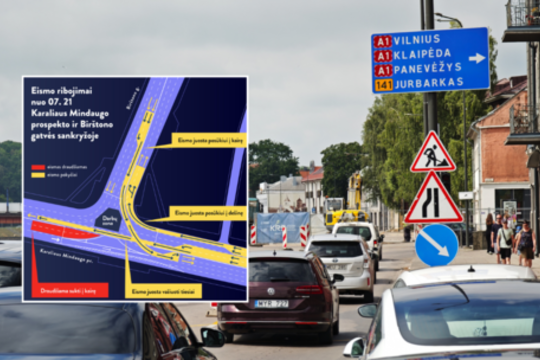 Birštono g. sankryžoje vėl pakeista eismo tvarka: pagal nupaišytas linijas susigaudyti nelengva