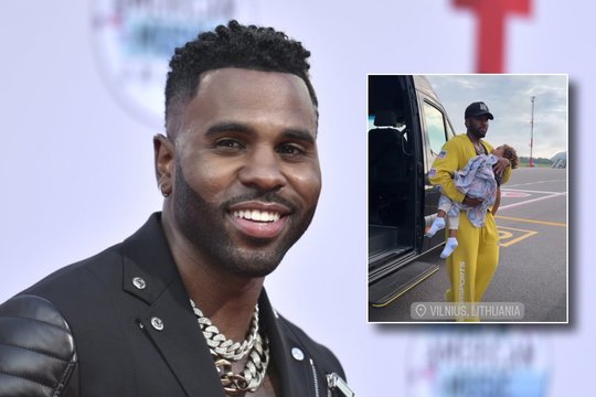 Atlikėjas Jasonas Derulo pastebėtas Vilniuje: paviešino kadrą iš oro uosto