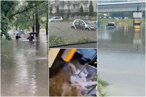 Liūtys skandina dalį Lenkijos: užtvindė viešąjį transportą, kai kur vaizdai – gąsdinantys