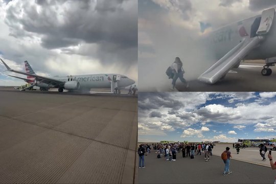 Šiurpą keliantys vaizdai JAV oro uoste: lėktuvui paskendus dūmuose – skubi keleivių evakuacija