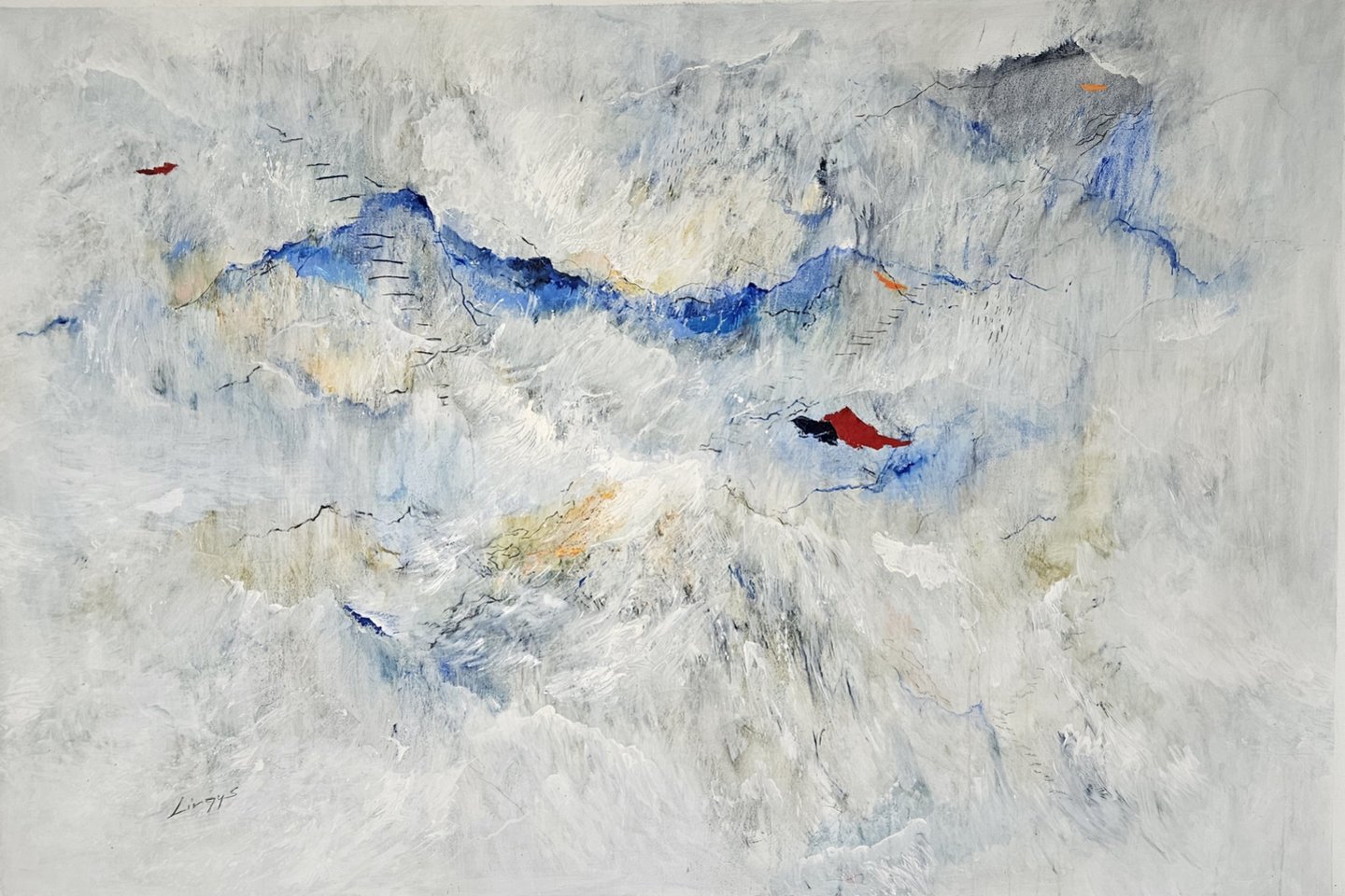 Sklendžiantys vandenys. 2025. Drobė, aliejus.160x240