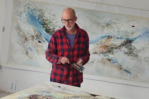 Nauji tapytojo Vytenio Lingio kūriniai erdvės ir laiko koordinates jungia į subtilų visatos audinį