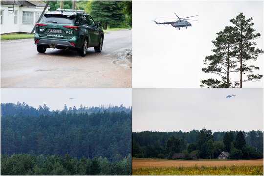 Tarp Kernavės ir Elektrėnų – drono iš Baltarusijos paieškų operacija ore ir ant žemės: užfiksavo ir karo policiją