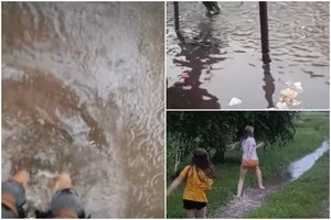 Užfiksavo, kaip skęsta dalis Lietuvos: pranešė, kam lietaus kliuvo daugiausia