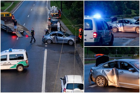 Vilniuje automobilis rėžėsi į greta visuomeninio transporto stotelės esantį stulpą