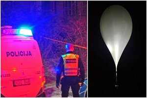 Kauno rajone rastas medyje užstrigęs balionas, kuriuo gabenta kontrabanda