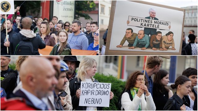 Vilniaus centre – protestuotojų minia: prezidentui skrieja aštrios strėlės, raginama nustoti žeminti visuomenę