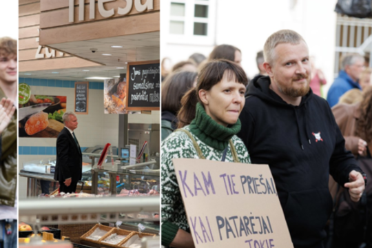 Audra socialiniuose tinkluose: prieš pat protestą Daukanto aikštėje G. Nausėda užfiksuotas maisto prekių parduotuvėje