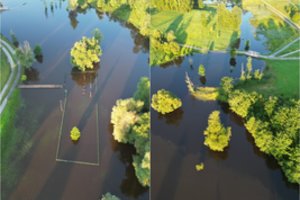 Užfiksavo liūties padarinius Utenoje: „Jei taip toliau, tai turėsim dar vieną ežerą“