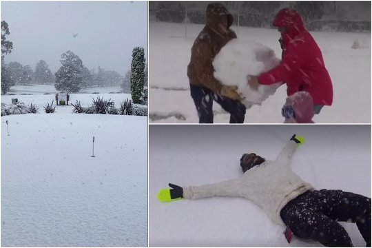 Net 40 centimetrų: Australijoje – rekordiškai stora sniego danga