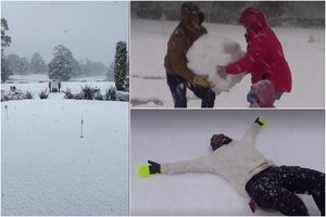 Net 40 centimetrų: Australijoje – rekordiškai stora sniego danga