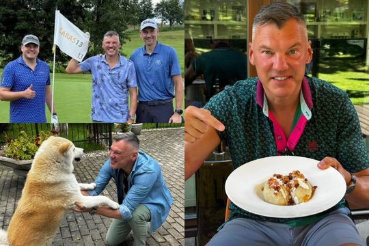 Šaro atostogos persikėlė į Lietuvą: kadruose – golfas su T. Masiuliu bei cepelinai su spirgučiais