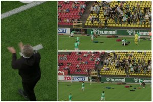 Gilėjanti neapykanta: „Žalgirio“ sirgaliai šaukdami „Čeburin-out“ į aikštę mėtė lagaminus, treneris plojo