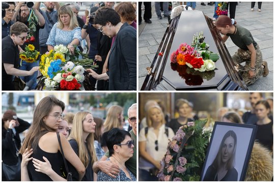 Gėlių jūra ir labai neįprastas sprendimas: Kyjive palaidota žiauriai rusų nukankinta ir išniekinta žurnalistė