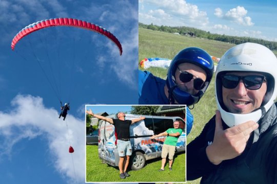 Parasparnio licenciją išsilaikęs K. Akulavičius – apie pirmą skrydį ir žmonos reakciją: „Buvo baimės“