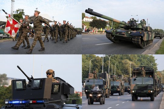 Tūkstančiai Lenkijos karių ir šimtai vienetų galingos technikos: kadruose – pasiruošimas kariniam paradui