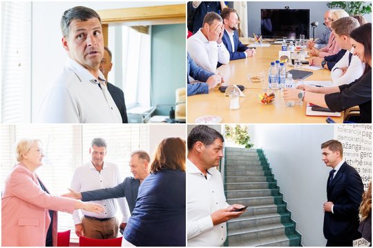 R. Žemaitaičio vizitas LSDP būstinėje: kadruose – valdančiosios koalicijos dėlionė 