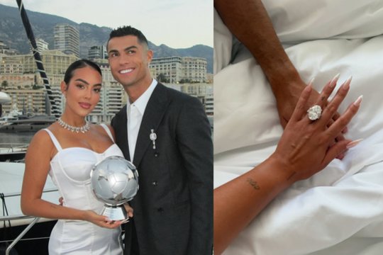  Cristiano Ronaldo pasipiršo mylimajai: parodė įspūdingą žiedą