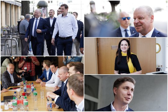 Susitikimas dėl koalicijos: kadruose – „Vardan Lietuvos“ ir „socdemų“ atstovai