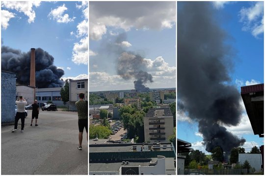 Kaune – didelis gaisras, į dangų pakilo juodų dūmų stulpas