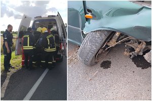 Greta Šventosios į avariją pateko 10 keleivių vežęs mikroautobusas – susidūrė su dviem lengvaisiais automobiliais