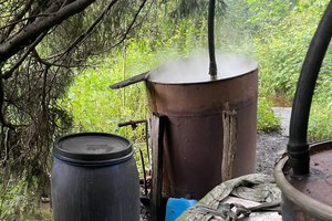 Vienu nelegaliu bravoru Žemaitijoje mažiau – Telšių r. likviduotas miško tankmėje veikęs naminukės fabrikėlis