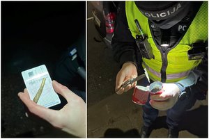 Per naktinį automobilio patikrinimą Vilniuje pareigūnai rado didelį kiekį narkotikų ir dvi pistoletų kopijas