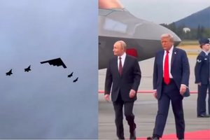 Pasiuntė žinią: virš V. Putino ir D. Trumpo galvų praskrido ypatingas bombonešis