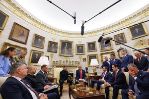 Po JAV ir Europos lyderių susitikimo – žinia iš D. Trumpo: atskleidė, kas buvo aptarta