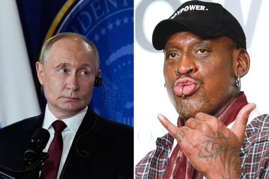 NBA legenda D. Rodmanas pareiškė, kad myli Rusiją: atskleidė, ką veikė su V. Putinu