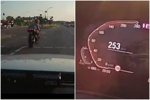 Policija sučiupo motociklininką, kurį vytis teko 253 km/val. greičiu – paviešintas gaudynių vaizdo įrašas