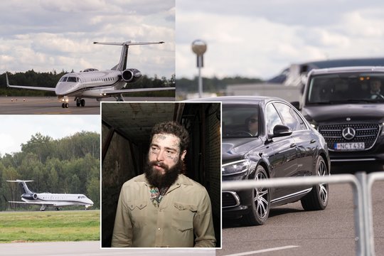 Post Malone – jau Lietuvoje: lėktuvas su amerikiečių superžvaigžde nusileido Kauno oro uoste